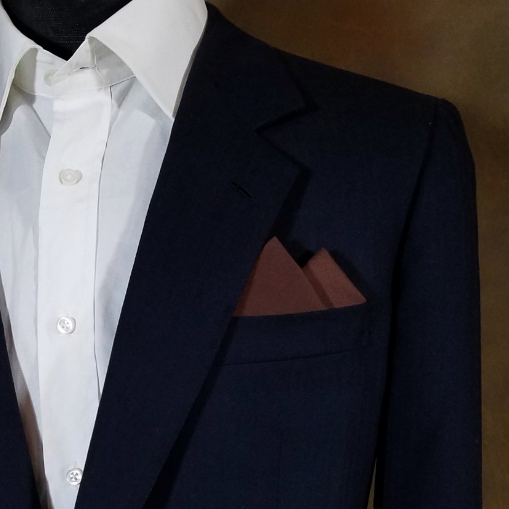 New  Dark Brown Cotton PreFolded Pocket Square Handkerchief Insert